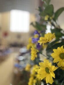 Flowers in church